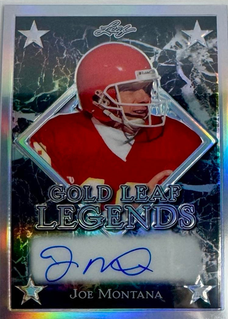 Joe Montana 2024 Leaf Legacy Collection "Gold Leaf Legends" Signed Card #GLL-JM3